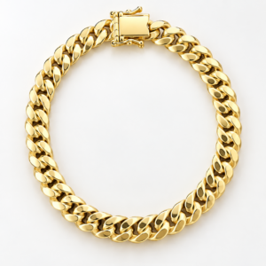 10K Gold Semi-Solid Cuban Link Bracelet – 7mm, 8"