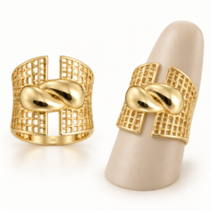 10K Gold Openwork Infinity Statement Ring – Size 9