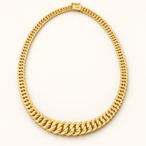 10K Gold Italian Graduated Choker Necklace