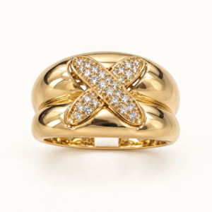 Anillo Entrelazado Brillante en Oro 14K