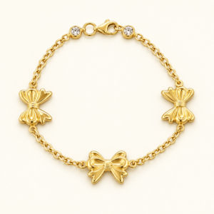 10K Gold Three-Bow Bracelet