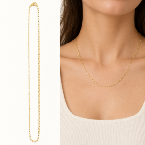 10K Gold Hammered Link Chain – 18"
