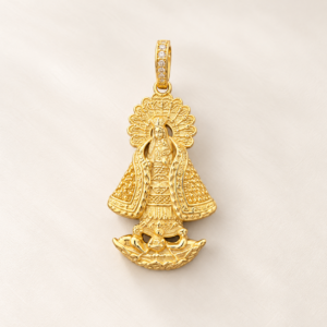 10K Gold Our Lady of Charity Pendant – 39mm