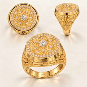 10K Gold Star Men’s Ring – Size 10