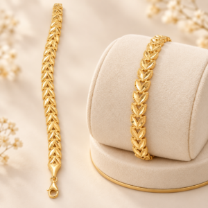10K Gold Leaf Link Bracelet