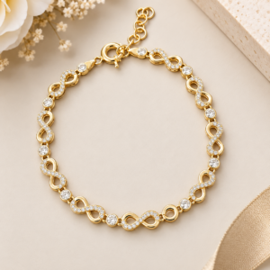 14K Gold Infinity Sparkle Bracelet