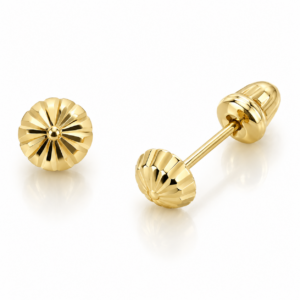 14K Gold Baby Dome Screw-Back Earrings
