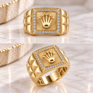 10K Gold Crown Men’s Statement Ring