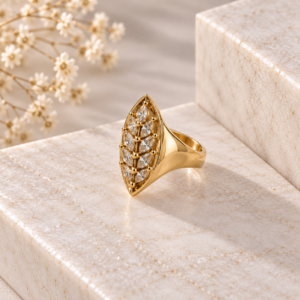 10K Gold Marquise Leaf Ring