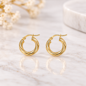 Twisted Hoop Earrings – 3mm, Size #1