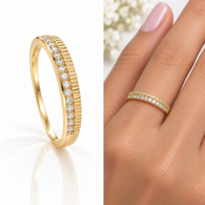 10K Gold Textured Sparkle Band Ring
