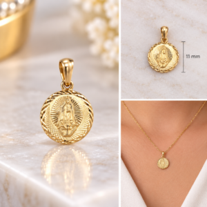 Virgin of Charity Round Medal Pendant – 11mm
