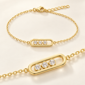 Three-Stone Oval Frame Bracelet