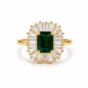 Emerald Radiance Halo Ring