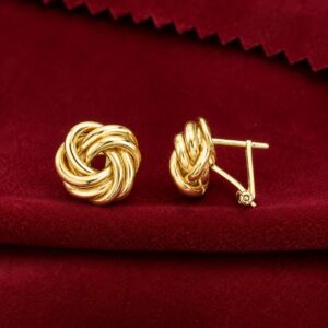 14K Yellow Gold Love Knot Earrings