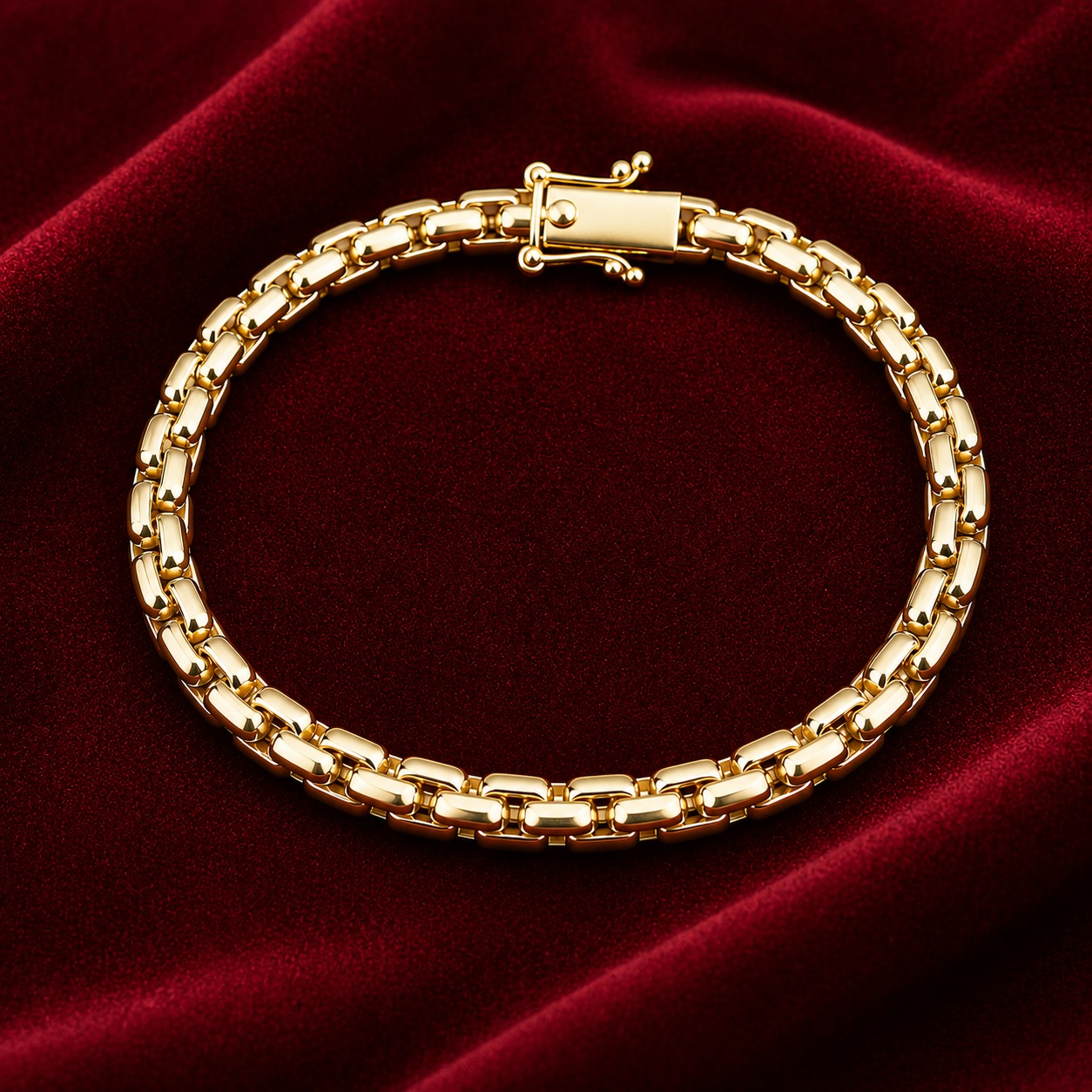 Royal Box Link Gold Bracelet 10k - Image 2